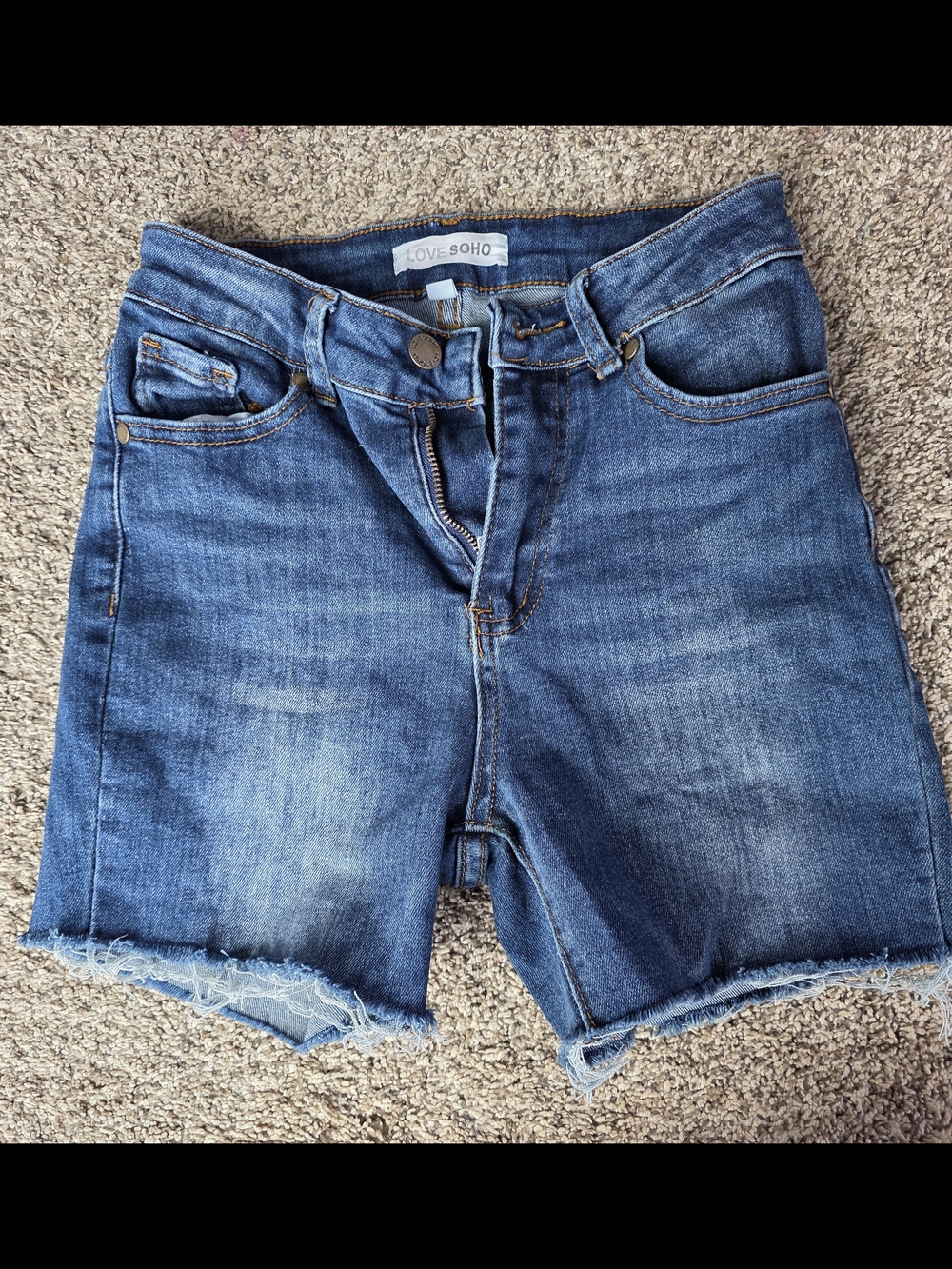 Women's Juniors Blue Denim Jean Shorts